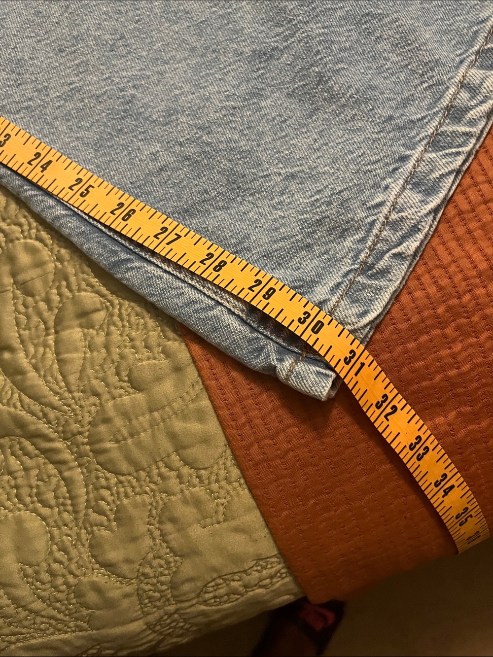 We The Free Light Blue High-Rise Denim Jeans with Orange Stitch Accents - Picture 8 of 9